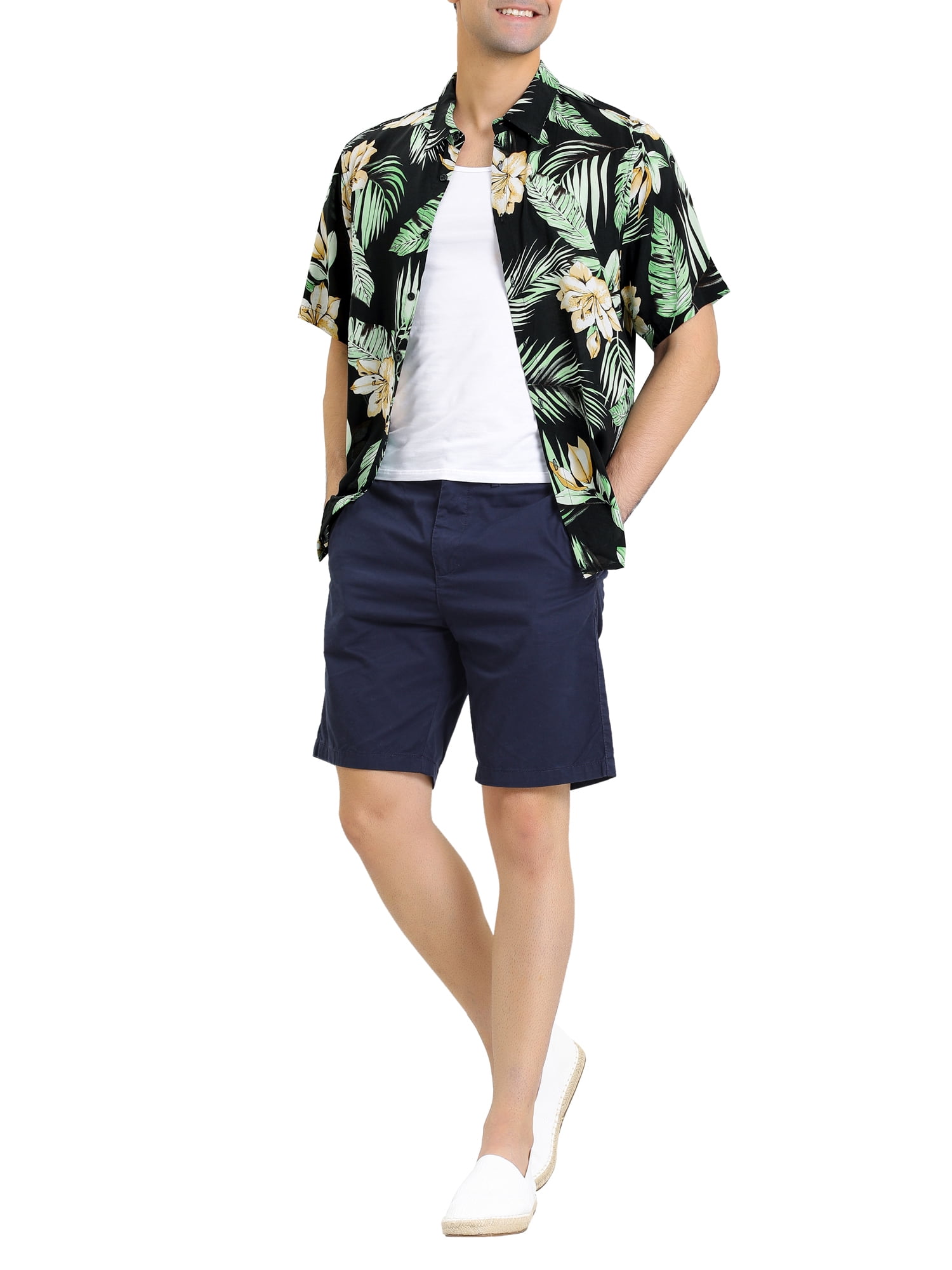 Men's Shirts Hawaiian Shirts, Red Rose Plant Flower Casual Button Down  Short Sleeve Hawaiian Shirt for Men(228rh3d)