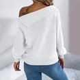 thumbnail image 4 of oqasdz Sweaters for Women Fall Winter Lapel Off The Shoulder Long Sleeved Pullover Sweaters Warm Outdoor Casual Cozy Daily Wear, 4 of 4