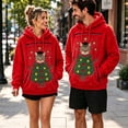 thumbnail image 5 of LWFFDAW Womens Christmas Pet Pouch Hoodie Xmas Tree Print Sherpa Fleece Hoodies Winter Warm Fuzzy Hoodie Long Sleeve Hooded Sweatshirts with Pockets, 5 of 6