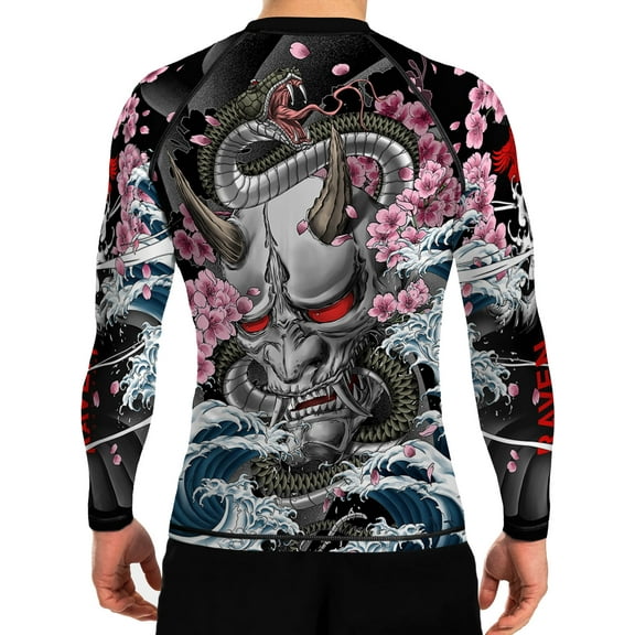 Raven Fightwear Men's Irezumi 3.0 Rash Guard BJJ MMA Black