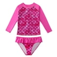 thumbnail image 1 of Girls Rashguard Swimsuit Quick Dry Rash Guard Swimwear Long Sleeve Two Piece Bathing Suit Swim Short Set 3-7 T,8-9 Years, 1 of 9