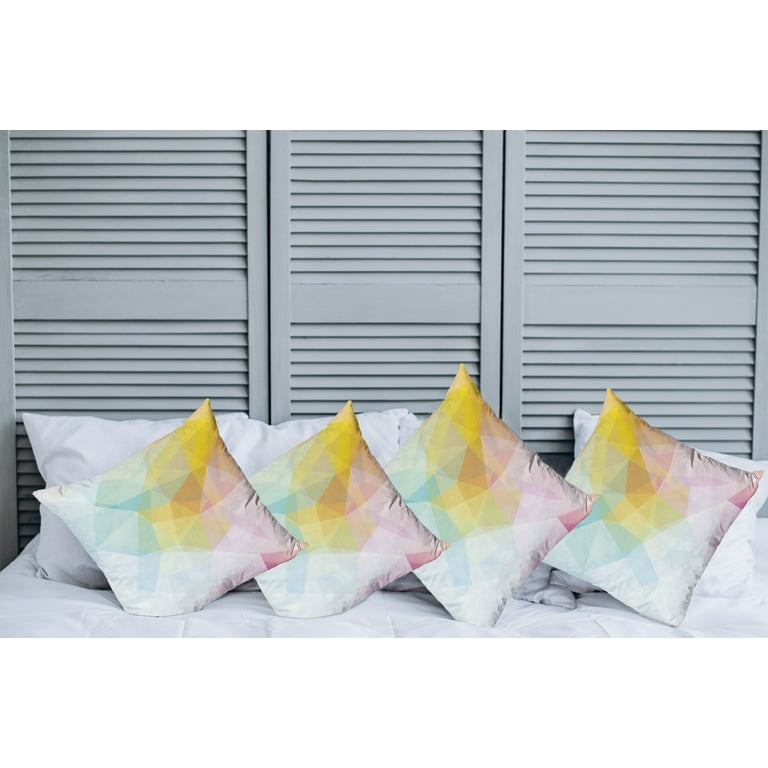 Yellow And White Geometric Squares Decorative Throw Pillow Cover Yellow And White Geometric Squares Decorative Throw Pillow Cover