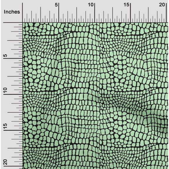 oneOone Viscose Chiffon Mint Fabric Crocodile Animal Skin Sewing Craft Projects Fabric Prints By Yard 42 Inch Wide