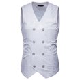 thumbnail image 1 of Camisa Botón para Hombre Color Coincidencia Casual Chaleco de Trabajo de Doble Pecho, Chaleco sin Mangas de Poliéster para Negocios, Traje Y Uso Diario, 1 of 4