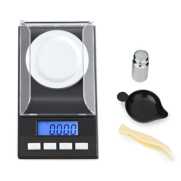 GJX Milligram Scale 50G/0.001G High Precision Mg Scale, Portable Jewelry Scale .001 Gram Accuracy, Powder Scale, Digital Miligram Scale for Powder Medicine with Tray/Tweezers/Calibration Weight
