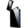 thumbnail image 1 of Dual Arc Plasma Lighter Windproof USB Rechargeable Flameless Lighter with LED Battery Indicator and Touch Sensor Switch (ICE Black), 1 of 8