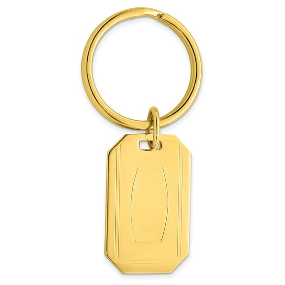 Gold-plated Kelly Waters with Engraveable Area Key Ring QGP3807
