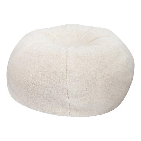 Pemberly Row Large Faux Sherpa Refillable Bean Bag Chair for Kids and Teens