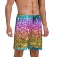 thumbnail image 2 of Naloa Glitter Rainbow Men's Short Pajama Pants, Lounge Comfort Shorts with Elasticized Waistband and Side Pockets - 4X-Large, 2 of 9