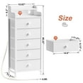 thumbnail image 5 of GUNAITO Led Dresser for Bedroom with 5 Drawers Tall Narrow Chest of Drawers Fabric Storage Dresser for Adults,White, 5 of 9