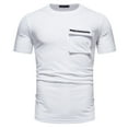 thumbnail image 3 of BADHUB Men's Slim Fit Short Sleeve T Shirts Zipper Pocket Lightweight Crew Neck Tee Shirt Solid Color Soft T Shirt White XXL, 3 of 5
