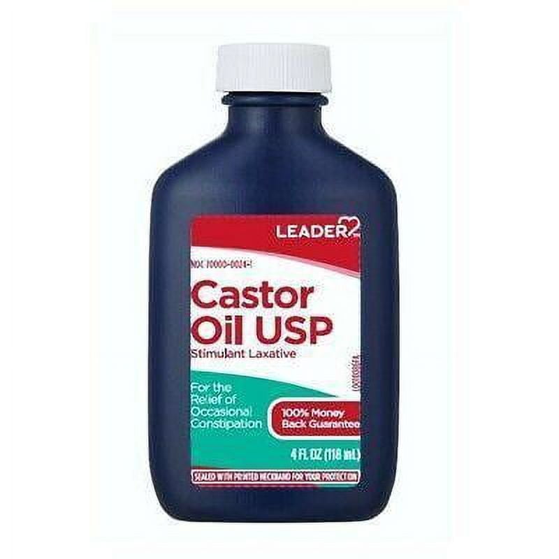 Leader Castor Oil, Stimulant Laxative for Constipation Relief - 4 oz