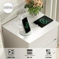 thumbnail image 4 of White Nightstand,3 Drawers Nightstand with Charging Station, Modern Bedside Table with Storage for Living Room Bedroom, 4 of 9