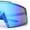 White - Blue Mirror, variant on Oversized Mens Mirrored Shield Sunglasses Rimless Sport Wraparound UV400 / White Frame - Blue Mirror Lens