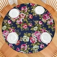 thumbnail image 2 of Round Fitted Tablecloth with Elastic Edges Fits 45"-52" Round Tables Pioneer Colorful Floral Waterproof Table Cover Washable Indoor and Outdoor for Party Kitchen Dinner Banquet Patio Picnic, 2 of 7