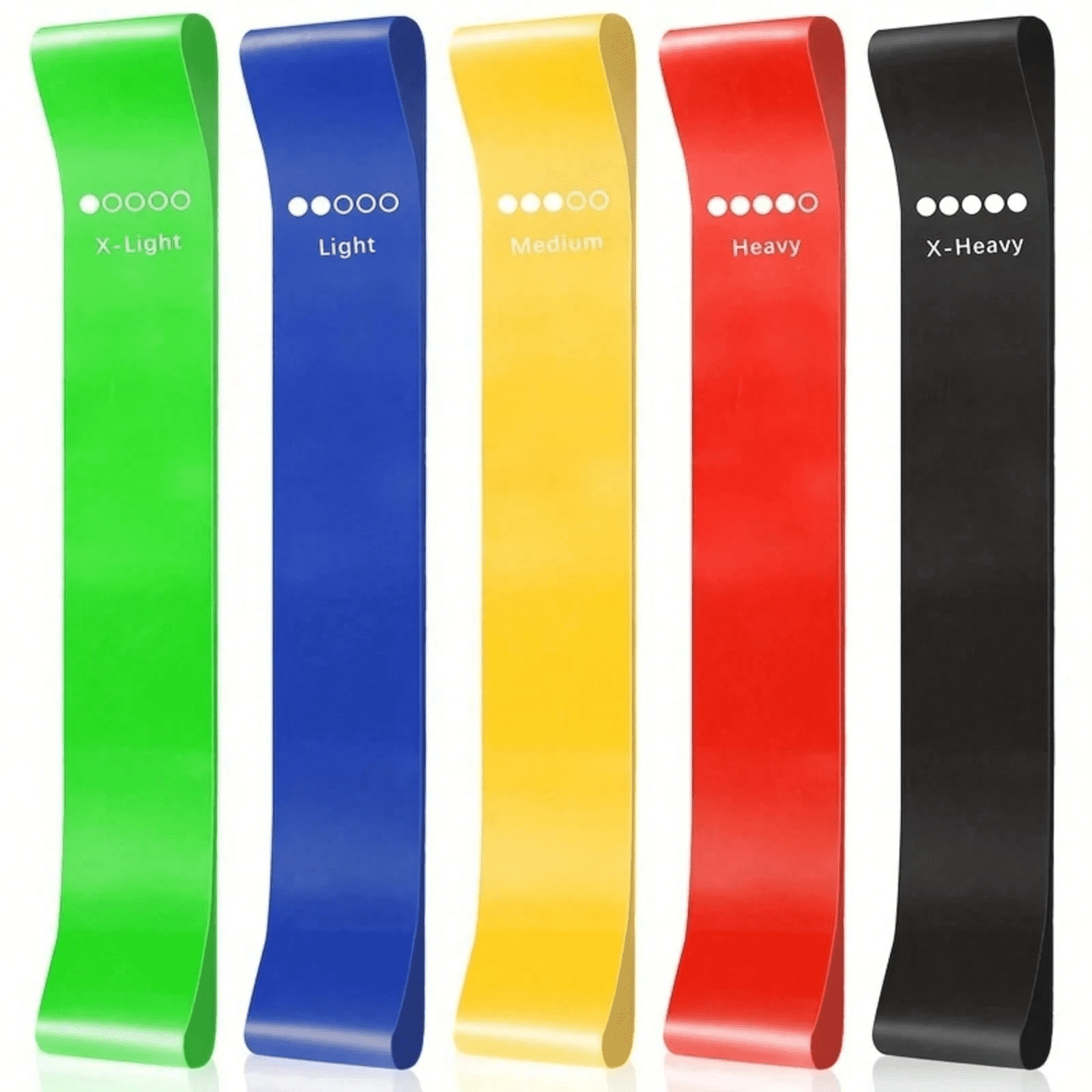 Set of 5 Resistance Exercise Loop Bands Fitness Yoga Resistance Band TPE