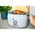 thumbnail image 4 of Culinary Chef Retro 2-Slice Toaster, 900W Stainless Steel with Adjustable Browning, Crumb Tray, and Reheat/Defrost Function - White, 4 of 10