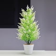 thumbnail image 4 of Artificial Pinaster Tree, Christmas Pinaster Tree, Simulation Small Green Pinaster Cedar Bonsai, Durable Plastic Material with Elegant Round White Flower Pot for Living Room Decor, 4 of 7