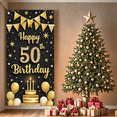 thumbnail image 3 of Golden Theme Banner Decorative 50th Birthday Celebration Cake for Birthday Party Indoor Decoration Party Celebration, 3 of 9