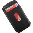 thumbnail image 3 of LIMITED LUXURY GENUINE BLACK LEATHER WALLET SLOT FLIP CASE FOR APPLE iPHONE 4S 4, 3 of 6