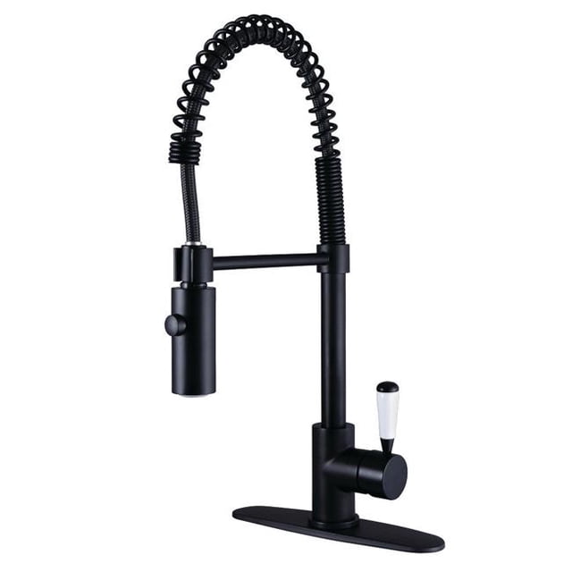 Gourmetier LS8770DPL Modern Paris Single-Handle Pull-Down Kitchen Faucet - Matte Black