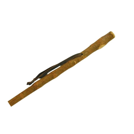 Iron Wood Hiking Staff With Leather Strap Brown