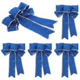 thumbnail image 3 of HLONK 5pcs Christmas Ribbon Bows Large Tree Bowknot Hanging Decoration (Blue), 3 of 6