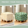 thumbnail image 6 of SCRAWLGOD St. Patrick's Day Shamrock Coin Print Green White Footstool Slipcover, Folding Footrest Stool Cover Washable Square Slipcover with Elastic Band for Living Room, 6 of 7