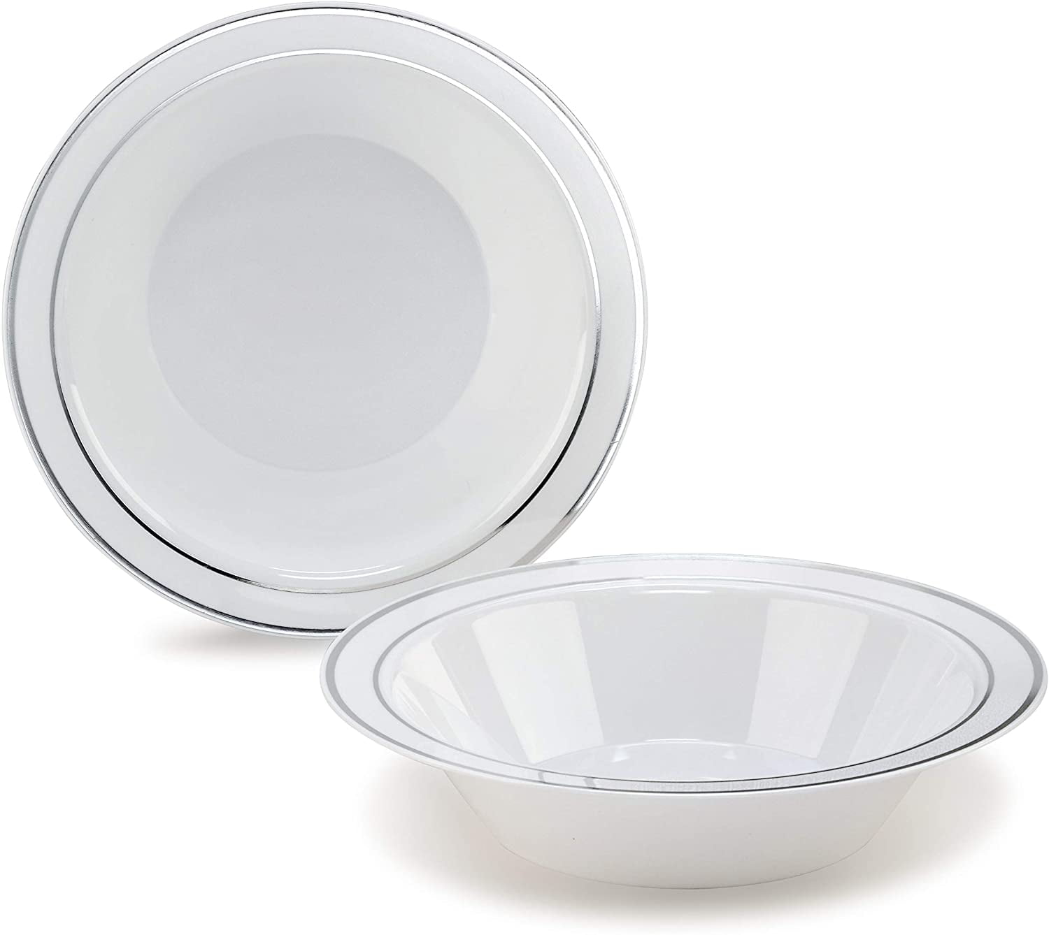 Clear Disposable Square Plates & Bowls Look Real "Wedding Special" 120ct 