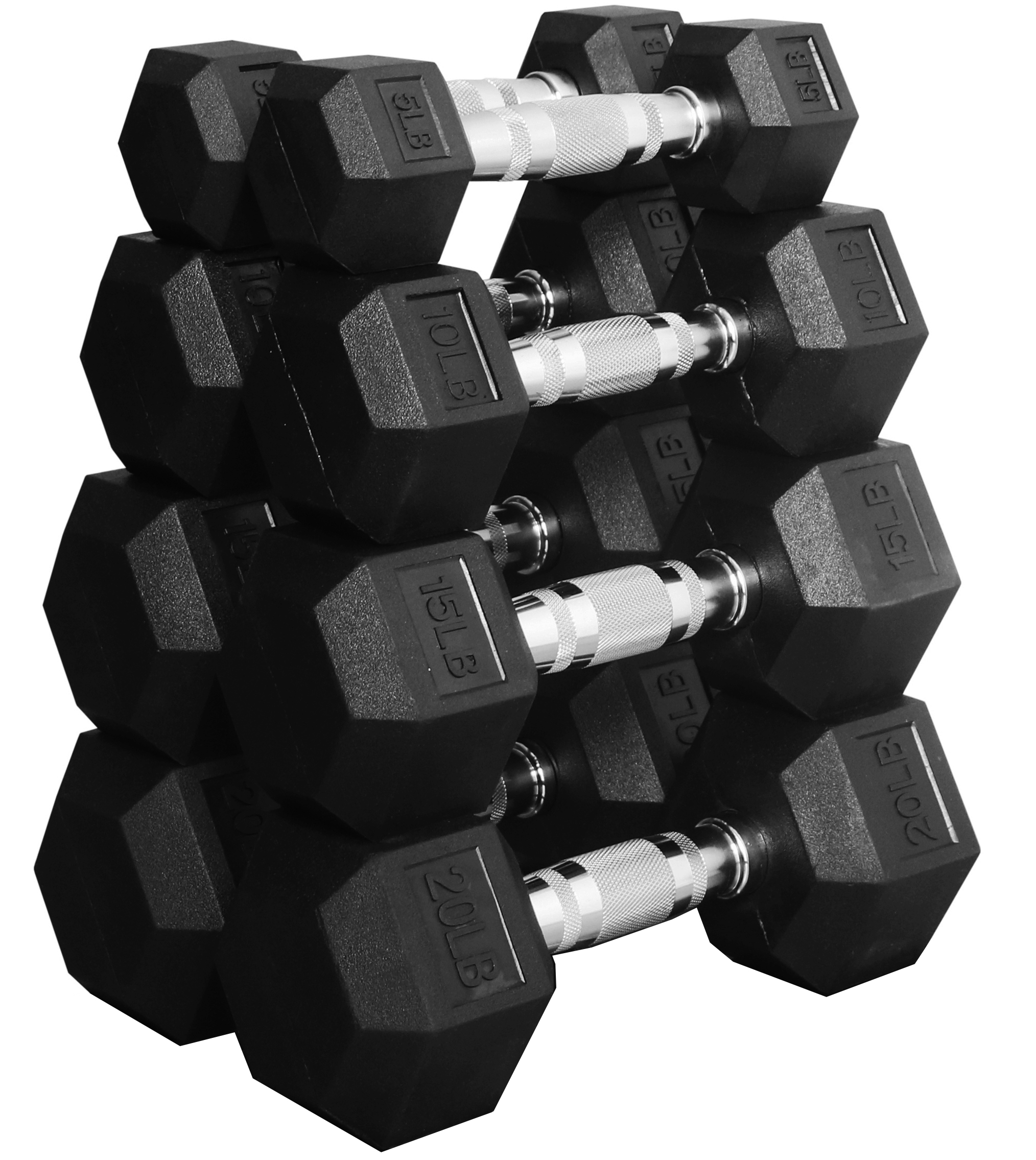 BalanceFrom Rubber Dumbbell Set – 5, 10, 15 & 20 lb Pairs photo 1