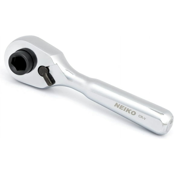 Neiko 03002A Stubby Ratchet, 1/4 Inch Ratchet Wrench and Bit Driver, 108-Tooth Reversible Ratchet, 3.3 Degree, Mini 1/4 Ratchet Drive, Oval Head Wrench, CR-V Steel Quarter Inch Small Ratchet Wrench