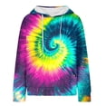 thumbnail image 4 of Enjoytime Women Hoodies Polka Print Long Sleeve Casual Sweatshirt Fall Winter Fashion Comfy Pullover Sweatshirts Purple L, 4 of 6
