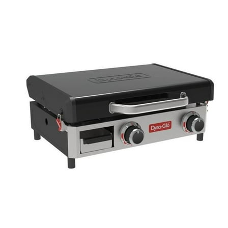 Dyna-Glo 25000 Btu Propane Gas-Powered 2-Burner Tabletop Griddle With Lid