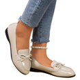 thumbnail image 2 of EKVAHL Women Bow Decor Loafers, Pointed Toe Slip On Flat Casual Dress Shoes, Comfort Low Wedge Daily Walking Flats, 2 of 7