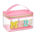 thumbnail image 3 of Bolso de cosméticos con purpurina de PVC, bolsa de cosméticos con cremallera, bolsa organizadora de maquillaje transparente para eventos deportivos de Rosa, 3 of 10