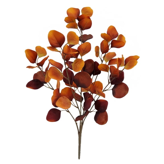 Mainstays Indoor Artificial Eucalyptus Mixed Bush, 21 in, Orange Color