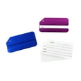 thumbnail image 3 of Baggage Tags 2pcs Rectangle Shaped Metal Travel Luggage Baggage Tags Suitcase Identification Tags Identifiers With Name Cards /Metal Strings (Blue & Purple), 3 of 6