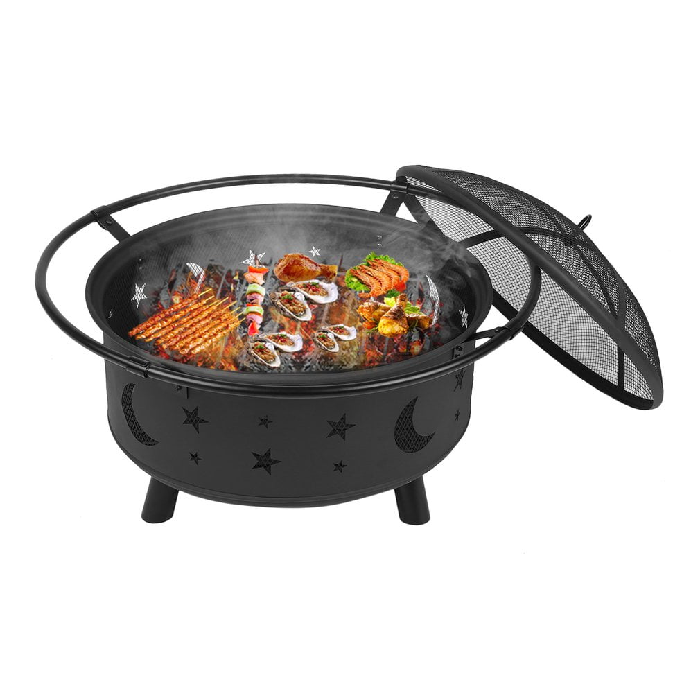 Outdoor Multifunction Fireplace Backyard Wood Burning Heater Steel Bowl Patio Firepit... by TRY