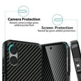 thumbnail image 6 of TJS for Motorola Moto G Play 4G (2024) Phone Case, with Tempered Glass Screen Protector, Dual Layer Hybrid Magnetic Support Shockproof Heavy Duty Cover (Carbon Fiber Image), 6 of 6