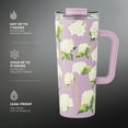 thumbnail image 3 of Thyme & Table 24oz Stainless Steel Luna Tumbler with Handle and Dual Straw Lid, Hydrangeas, 3 of 7