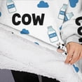 thumbnail image 3 of Oversized Wearable Blanket Hoodie,White Cow Milk Cloud Pattern Sherpa Blanket Hoodie with Super Pockets,Super Warm Fuzzy Pullover for Women & Men, 3 of 6