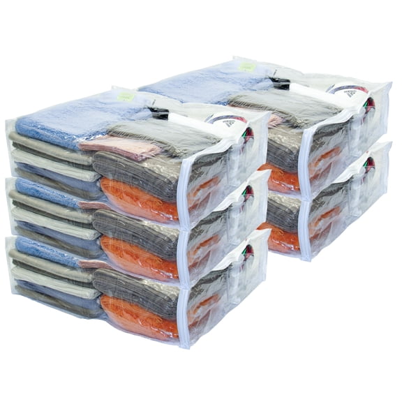 5-Pack Clear Vinyl Zippered Storage Bags 24 x 27 x 7 Inch for Comforters and Bedding Sets