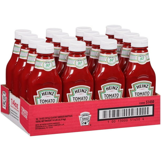 16 PACKS Heinz Classic Ketchup, 14 Ounce 16 per case. Walmart