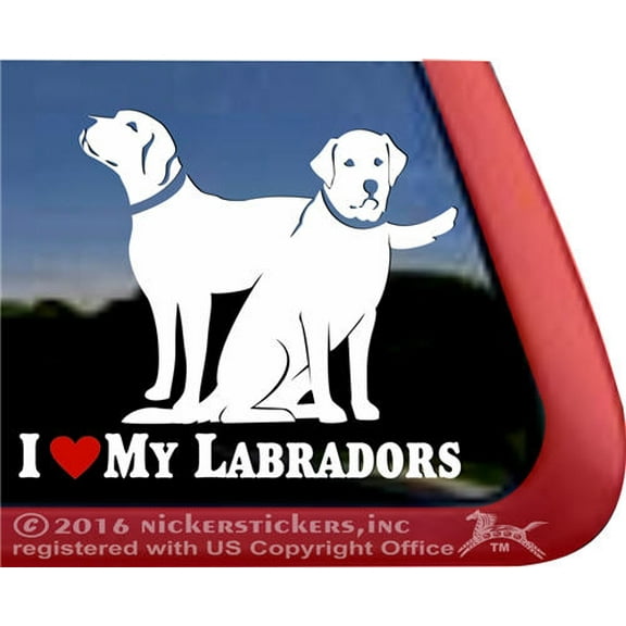 I Love My Labradors | High Quality Vinyl Labrador Retriever Dog Window Decal