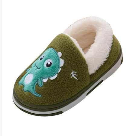 

ZHUASHUM Baby Shoes Childrens Girl Cotton Slippers Cute Cartoon Animals Warm Indoor Non Slip Cotton Slippers For Kids