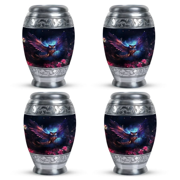 Fly Owl Urns For Women Human Ashes - Cremation Urn Human Ashes - Cremation Urns For Burial in Ground - Memorial Ashes Keepsake (Size -3inch,4PC)