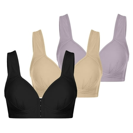 Bigersell Sports Bras for Women Padded 3pc V-Neck Wire-Free Bra Support Women Sports Bras for No Underwire Bra Style R-254 Basic Bra Strap Nylon Balconette Everyday Bras Underwear Light Blue 3XL