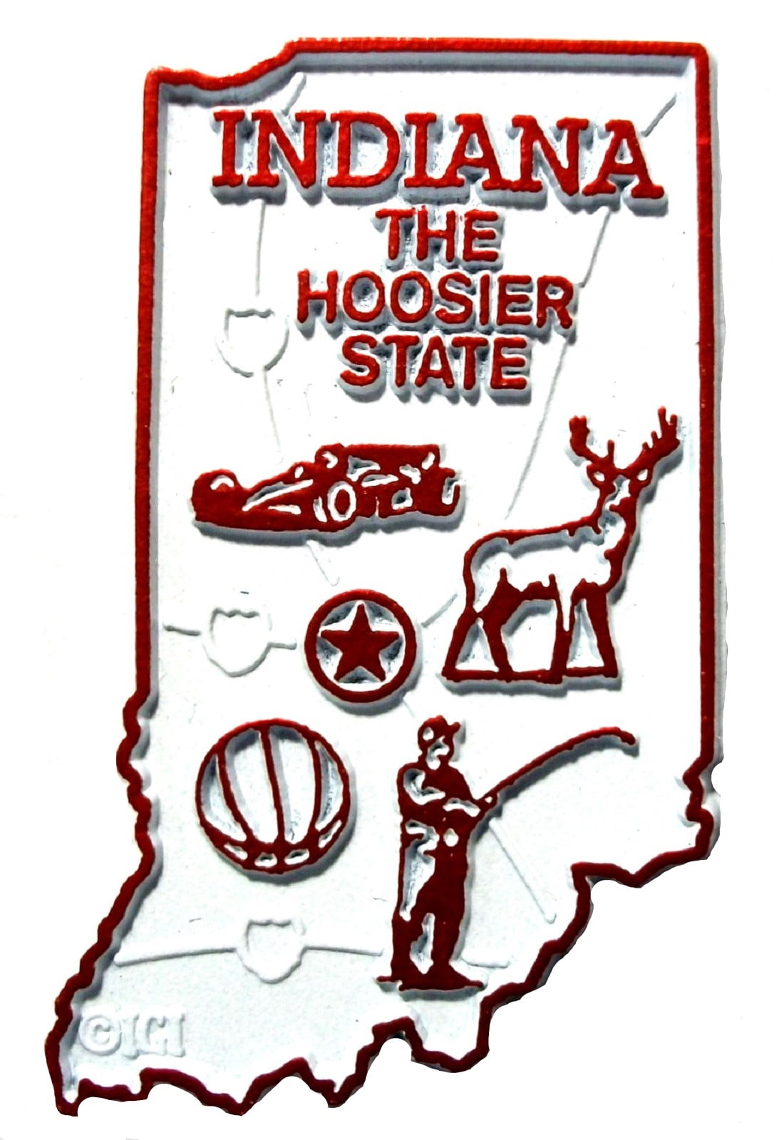 Indiana the Hoosier State Premium Map Fridge Magnet