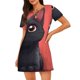 thumbnail image 1 of Disketp Cute Black Kitten Cartoon para Camisón Corto de Manga Corta para Mujeres, Camisón Cómodo con Escote Redondo, Bonito y Confortable, 1 of 6