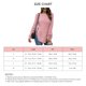 thumbnail image 5 of Suéter de punto para mujer, manga larga, dobladillo dividido, cuello redondo, dobladillo curvado, Top suelto de otoño para invierno, otoño, rosa, L, 5 of 5
